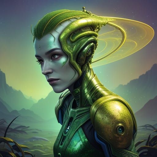 Alien Maiden Brings Life to Earth: Sci-Fi Art