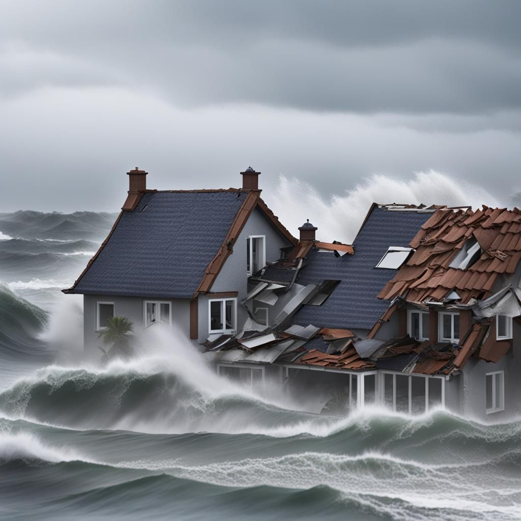 Hurricane Devastates Seaside House