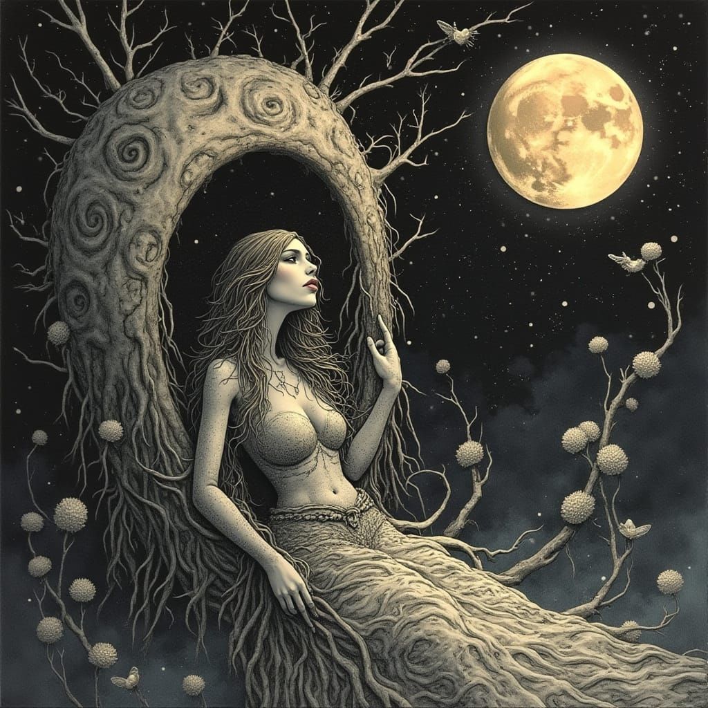 Sinister Dreamscape of Forgotten Realms in Mixed Artistic St...