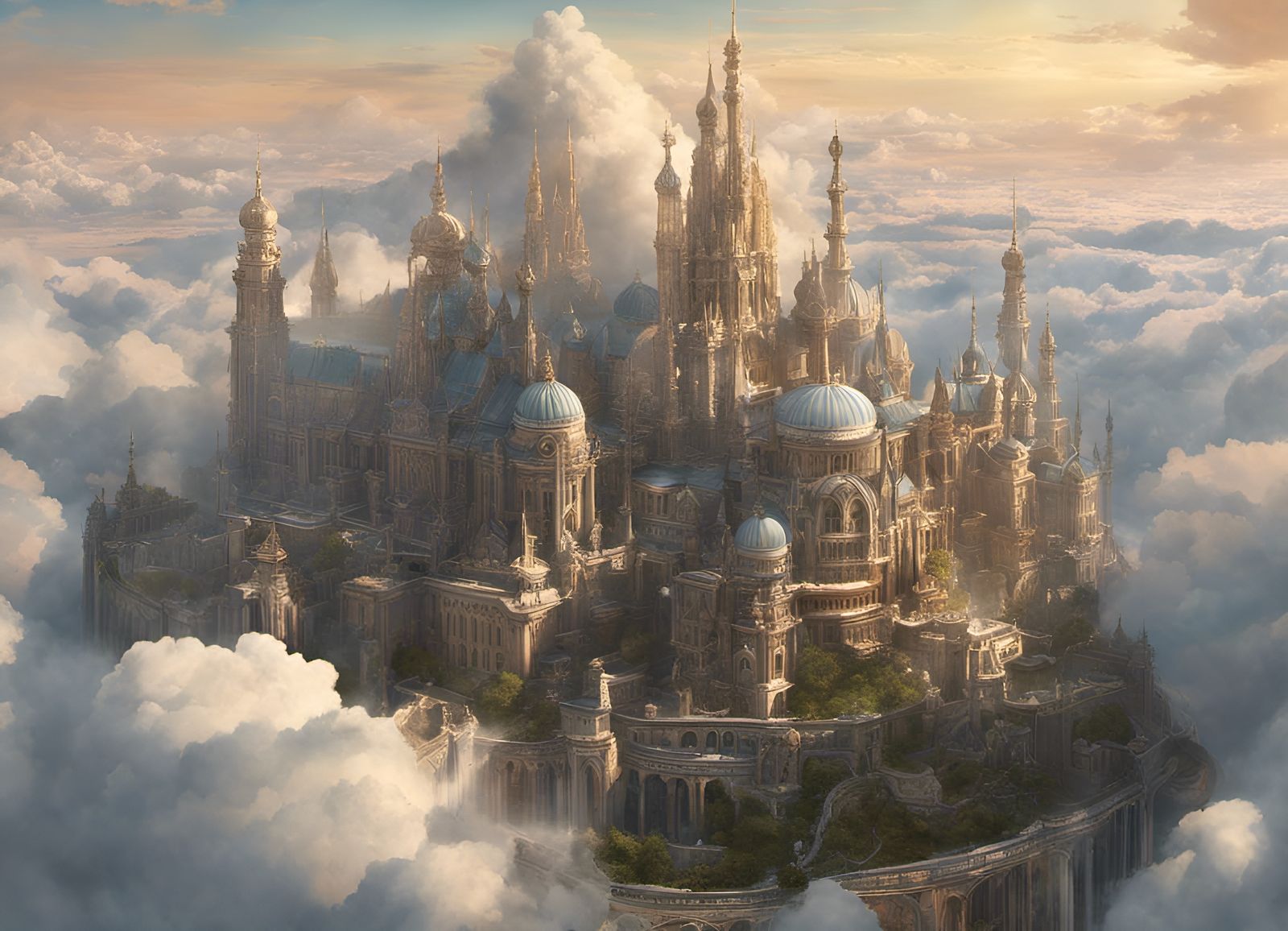 Ethereal City in the Clouds: A Sci-Fi Masterpiece