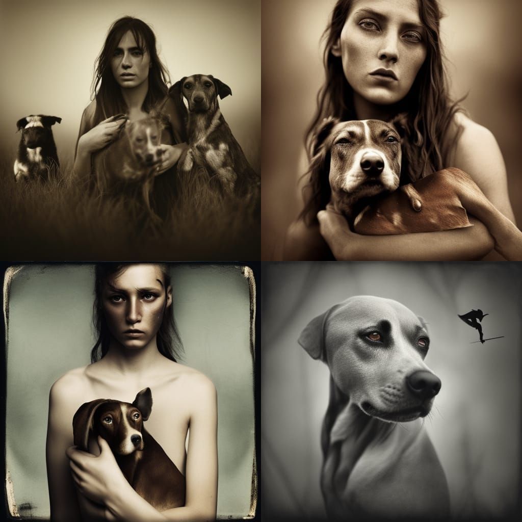 Artemis Portrait with Bow and Hunting Dogs