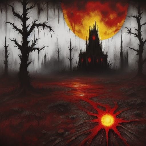 Red Disc Weeping Black Oil Tears