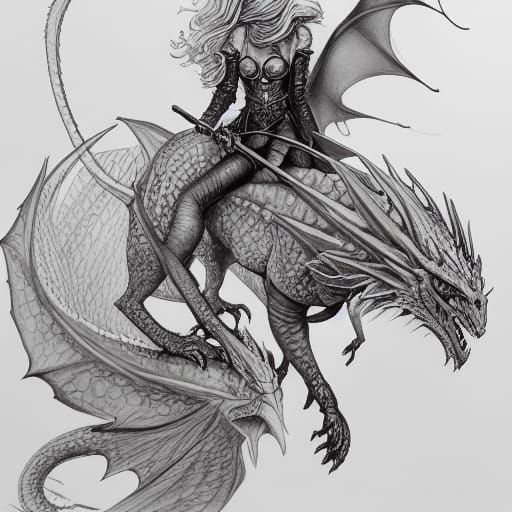 Targaryen Princess Dragon Rider in Hyperrealism Style