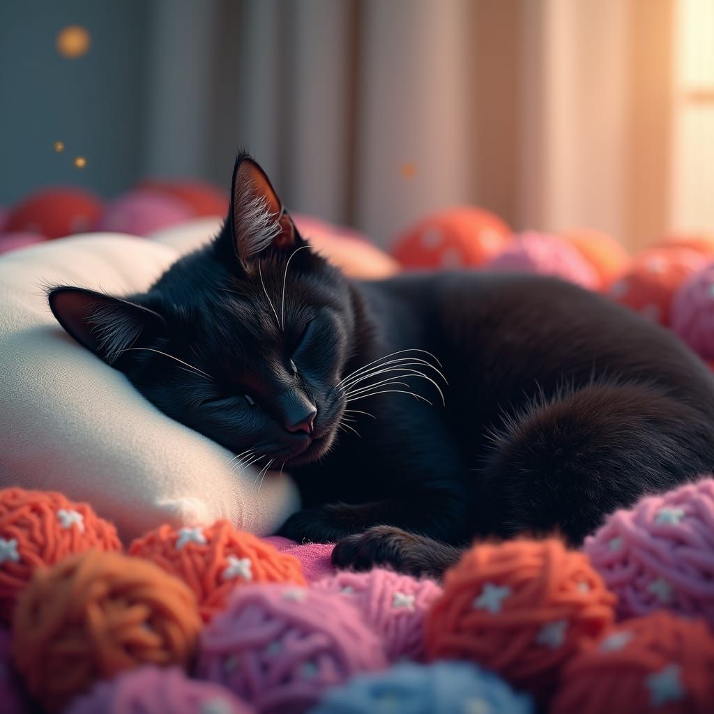 Black Cat's Dream: Whimsical Socks in Fantasy Realm