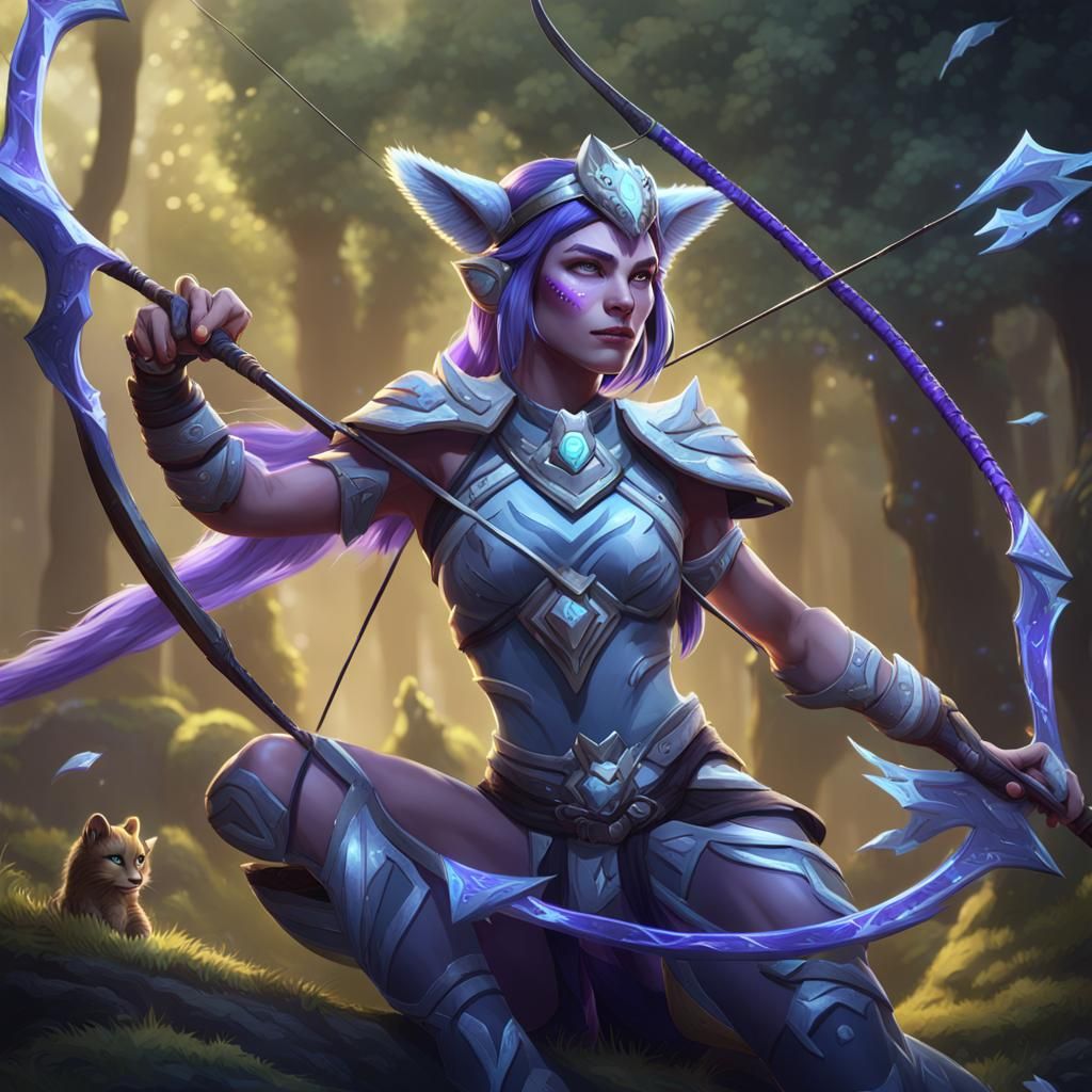 Mirana on Cheetah in Forest, Fantasy Concept Art