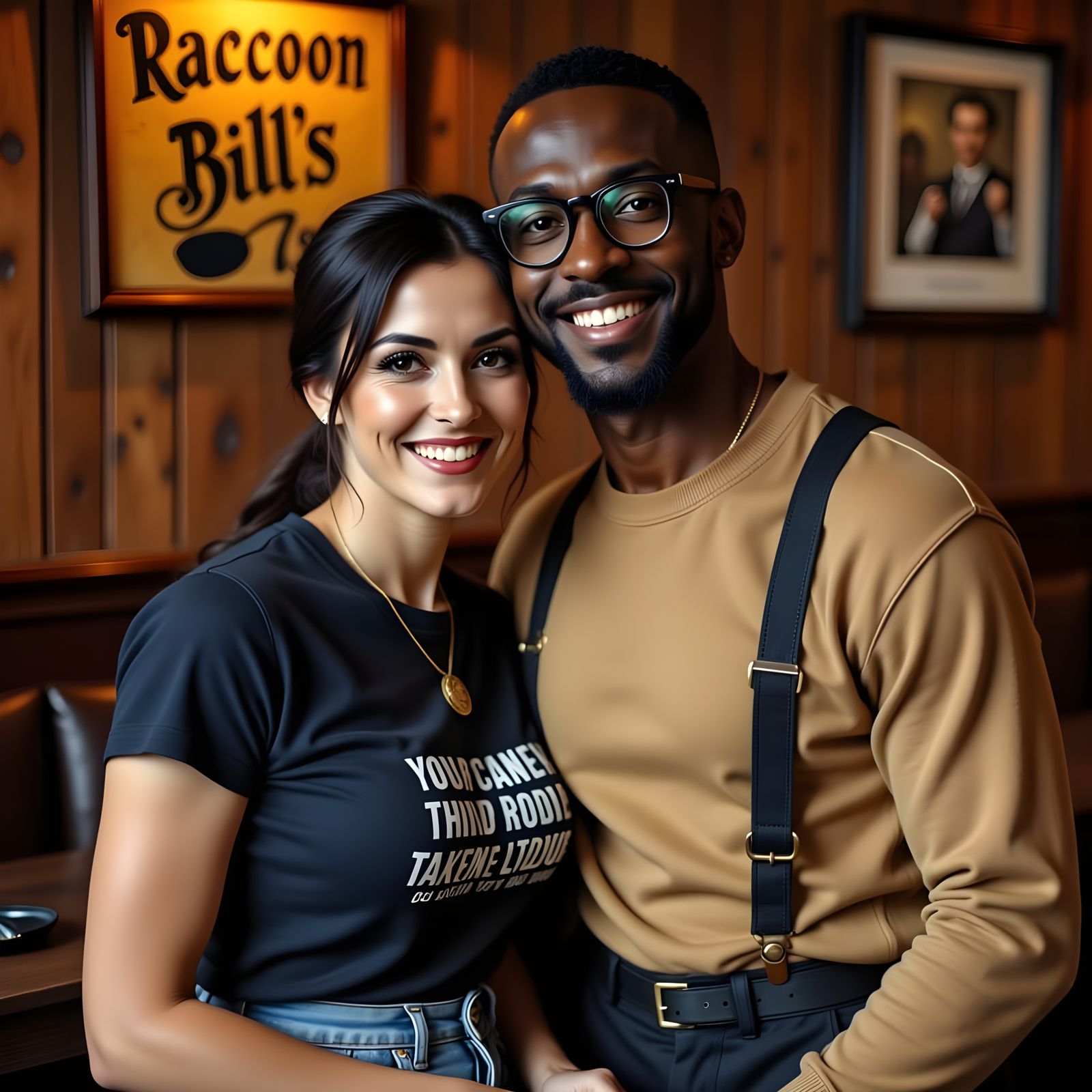 Joyful Portrait of Woman and Older Man Smiling