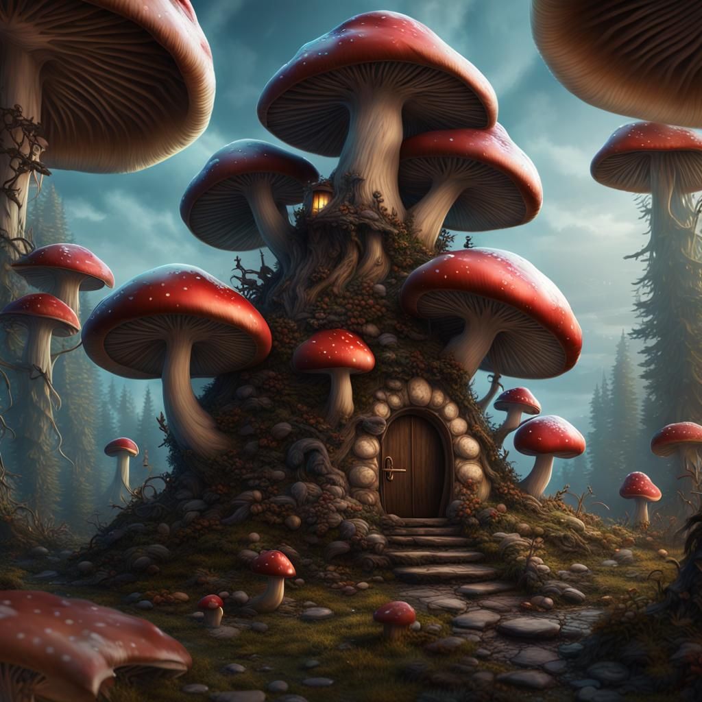 Mushroom Santa in Detailed Matte Painting