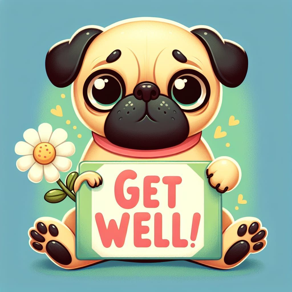 Heartwarming Pug Wishes You Well