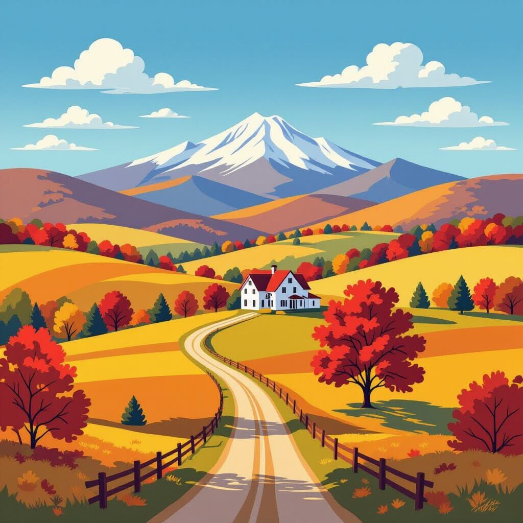 Virginia Autumn Landscape: Bird's Eye View