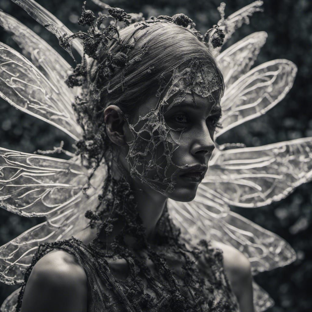 Glass Santa Muerte with Neon Cracks