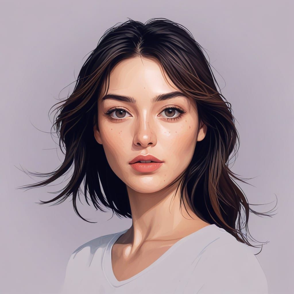 Beautiful Woman in Hyperrealistic Splash Art Style