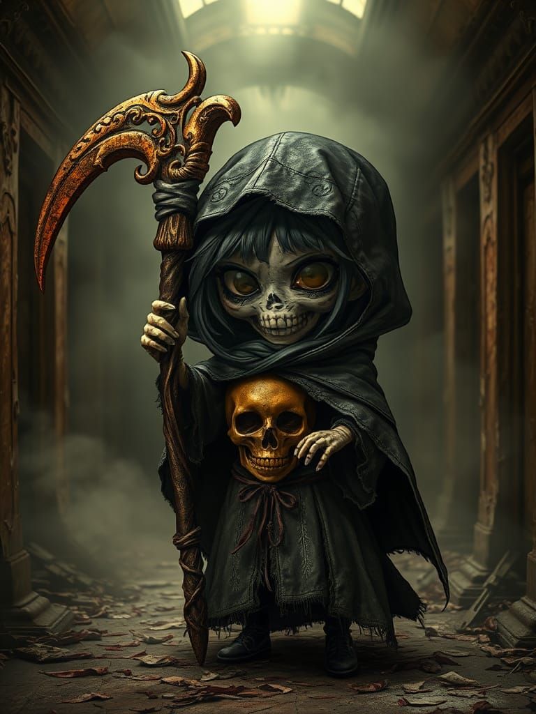 Chibi Lovecraftian Grim Reaper in Asylum