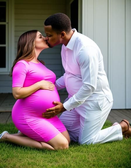 Husband Kisses Pregnant Wife's Belly