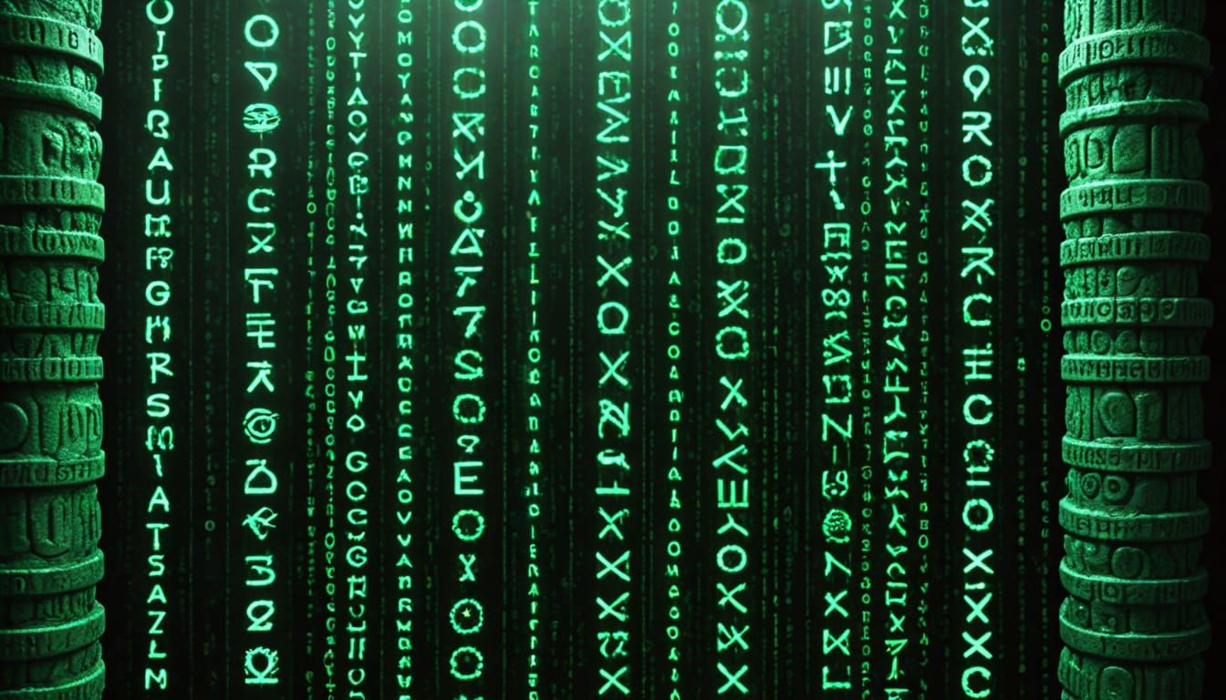 Ethereal Code Matrix in Emerald Hues