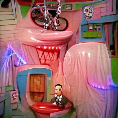 Pee Wee’s Playhouse in Lowbrow Art Style