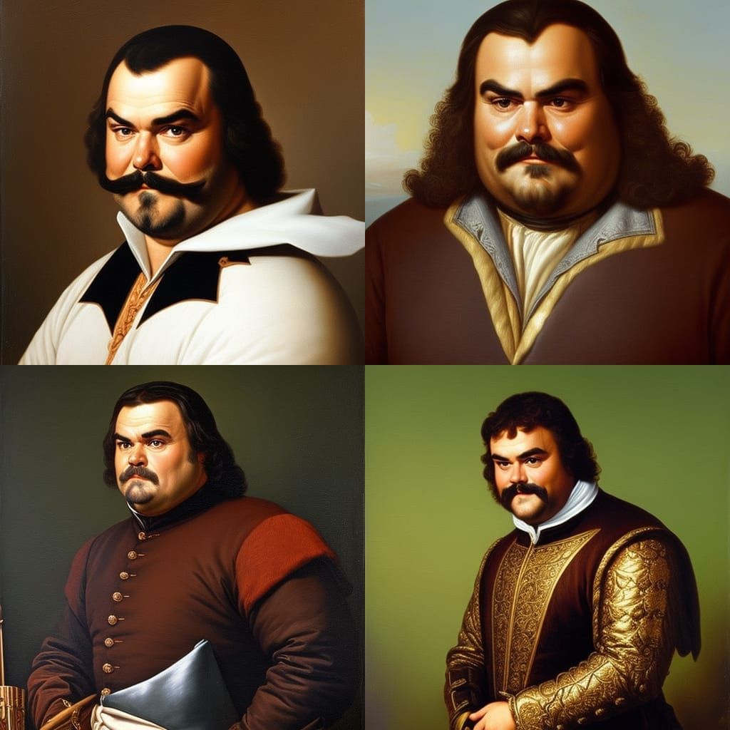Jack Black as Renaissance Man: Oil Painting