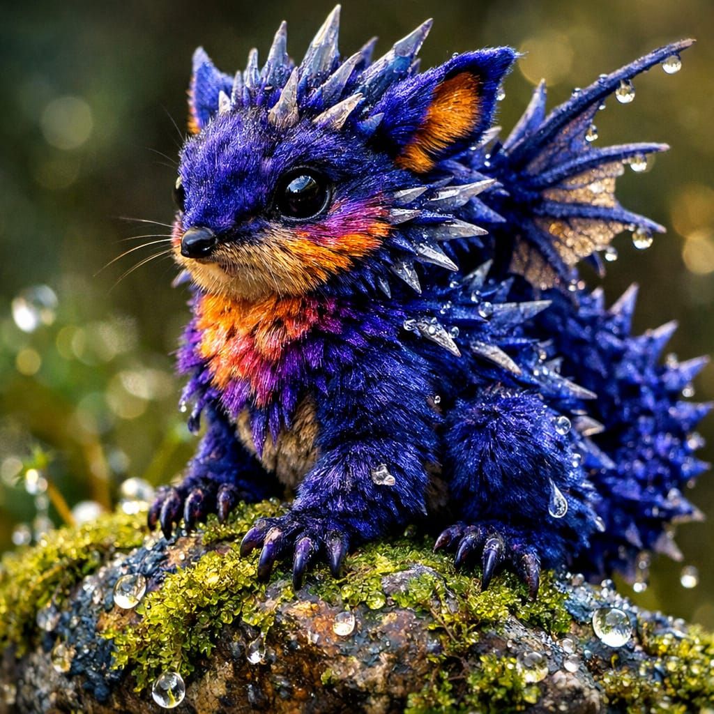 Dragon Chipmunk Hybrid in Maximalist Style