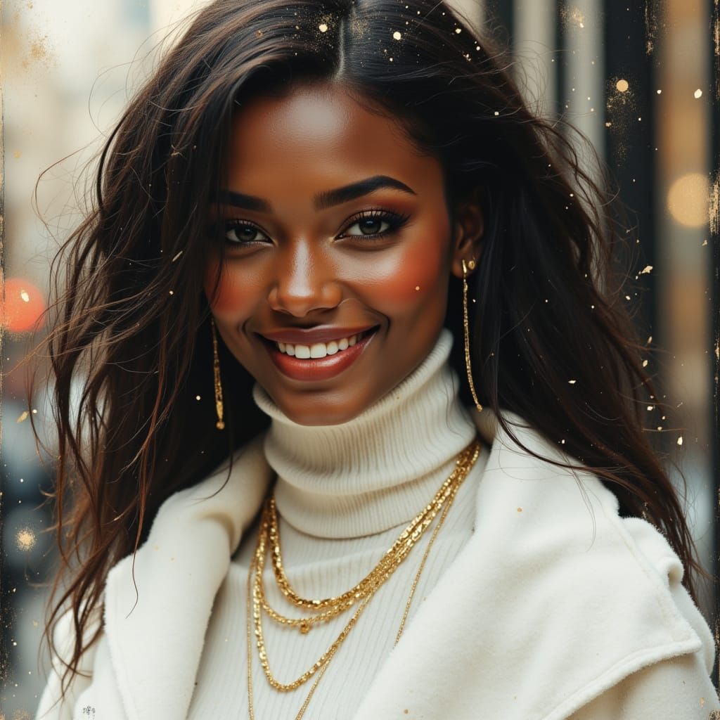 Elegant African Goddess Portrait in NYC Fall