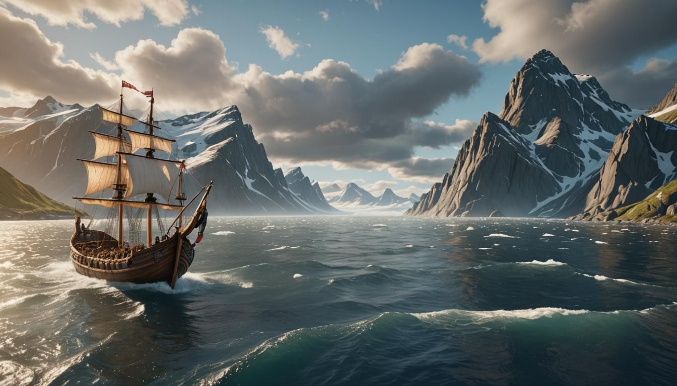 Leif Erikson Reaches Greenland: 3D Game Cinematic