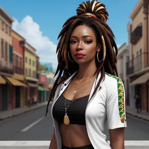 Cute Reggae Girl in Realistic 4K Photo
