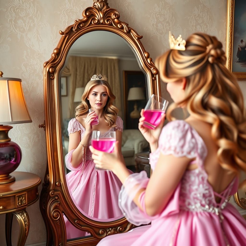 Woman Transforms into Princess After Drinking Potion