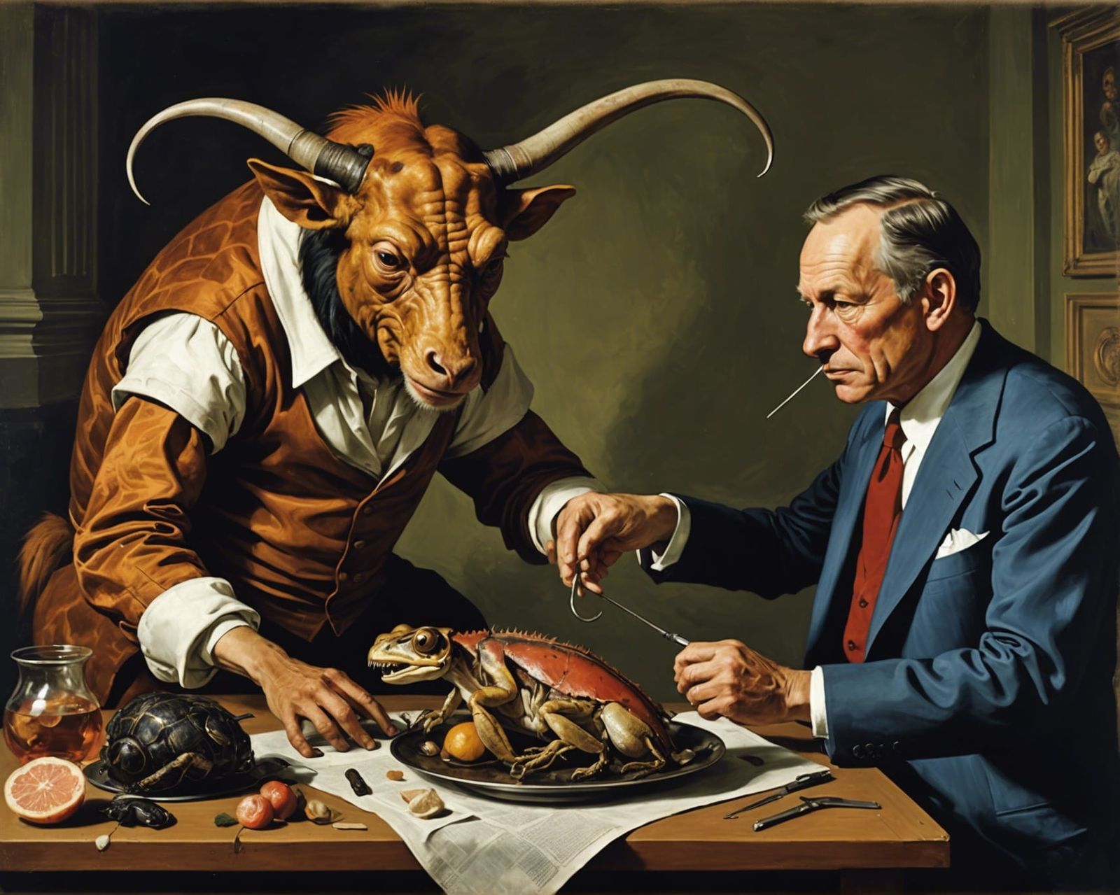 Grotesque Animal Vivisection Inspired by Baroque Art