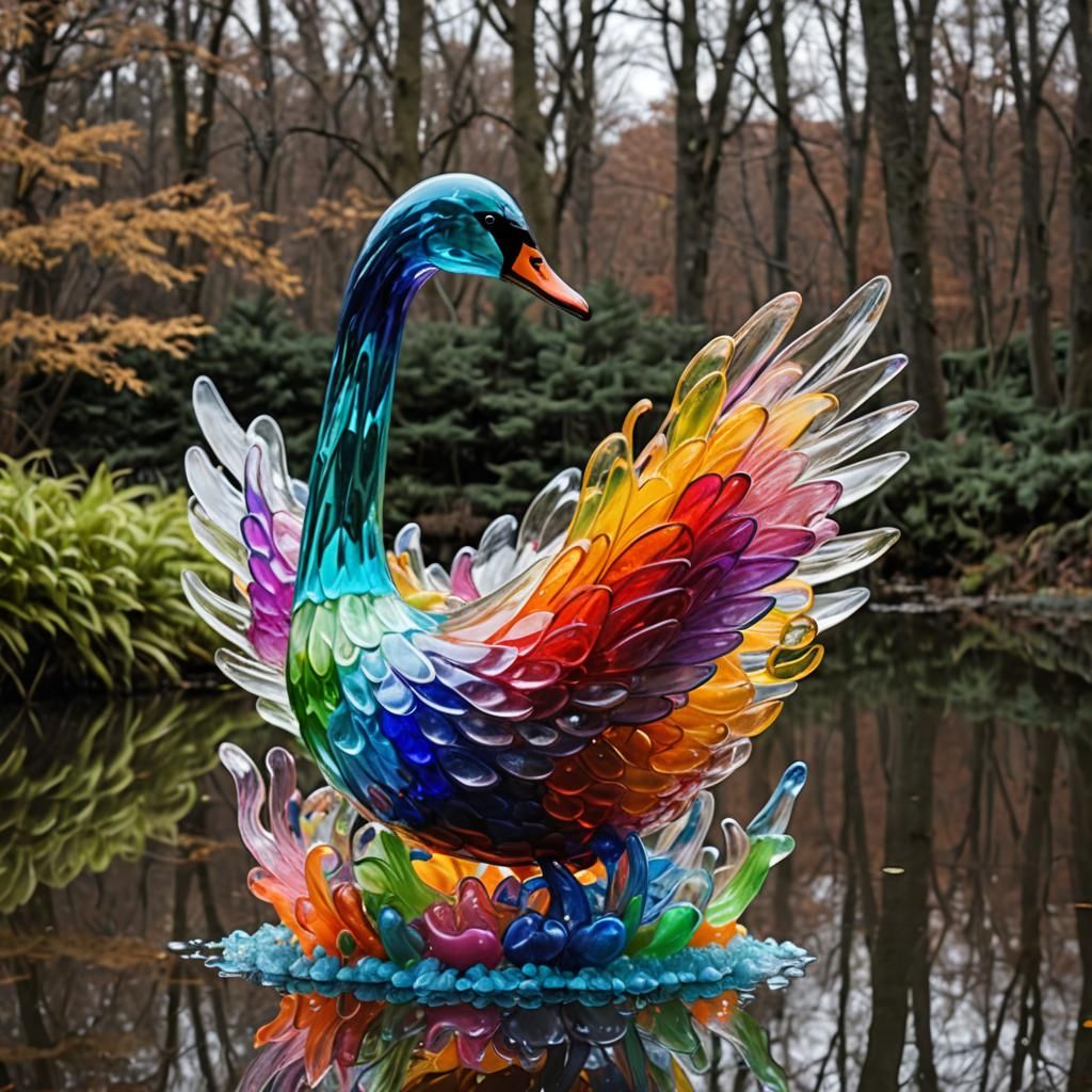 Jelly swan sculpture