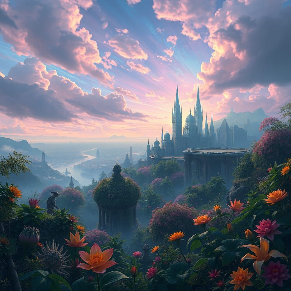 Ethereal Fantasy Realm with Ancient Ruins, 8K