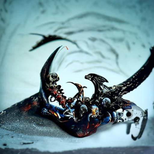 Horror Demon with Lightning, Gothic Anime Art