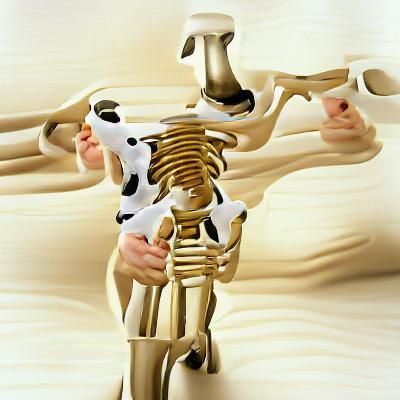 Human Cow Bare bones stock photo