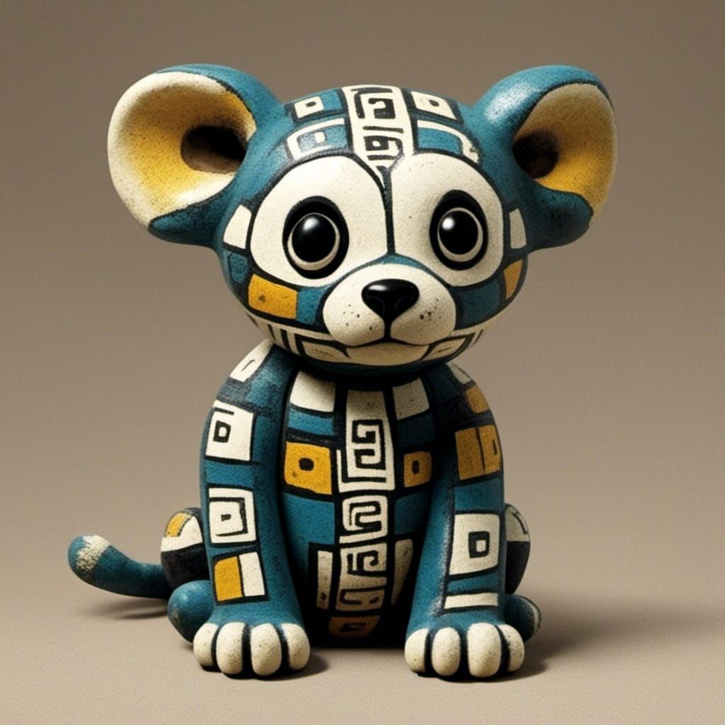 Cute Puppy in Dubuffet Style