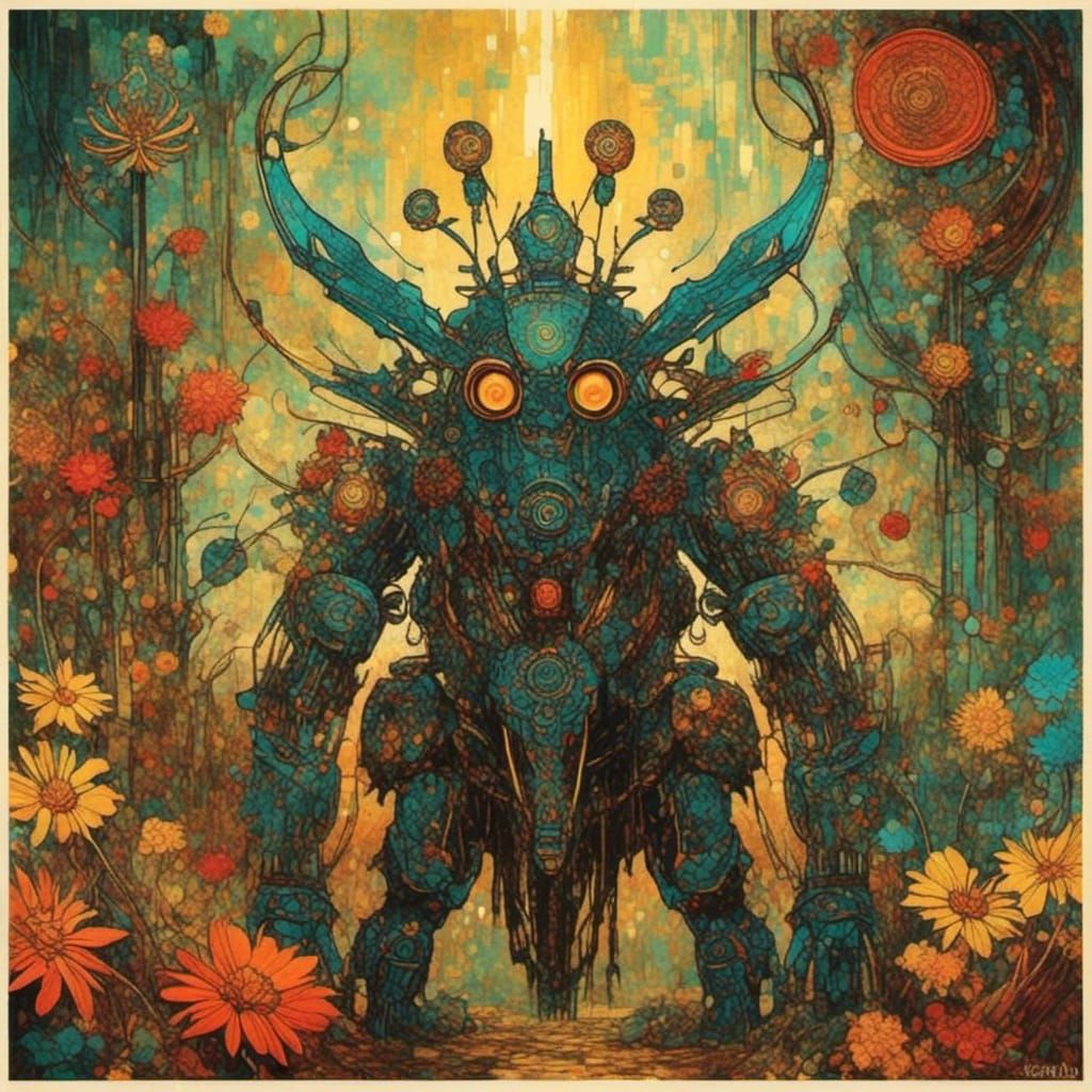 Menacing Psycho Killer Robot in Punk Aesthetic