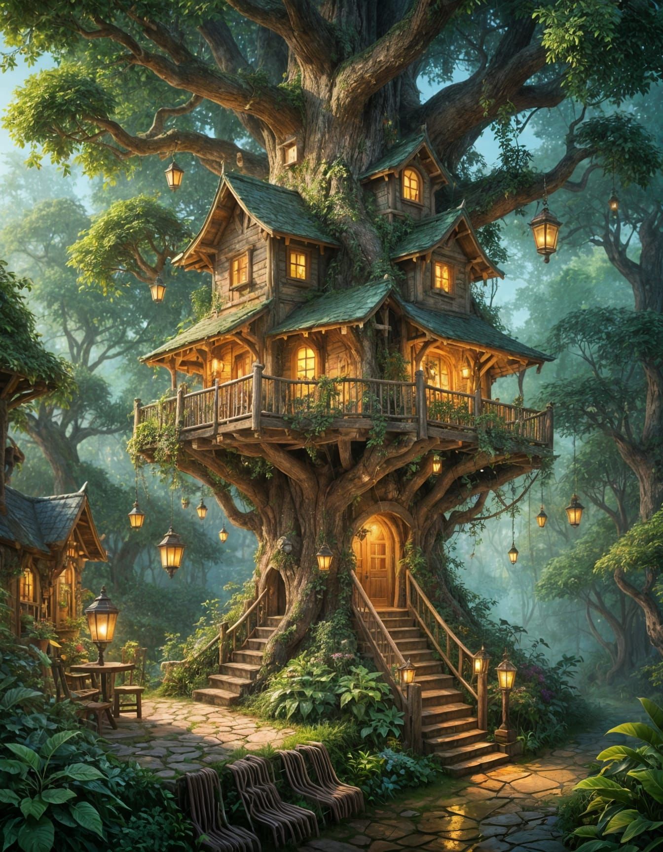 Whimsical Impressionist Treehouse Sanctuary
