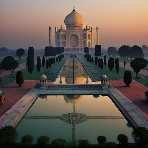 Taj Mahal at Dawn: A Majestic Wonder