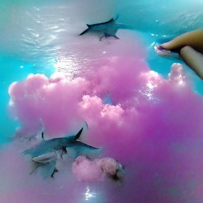 Shark Swimming in Cotton Candy Pools