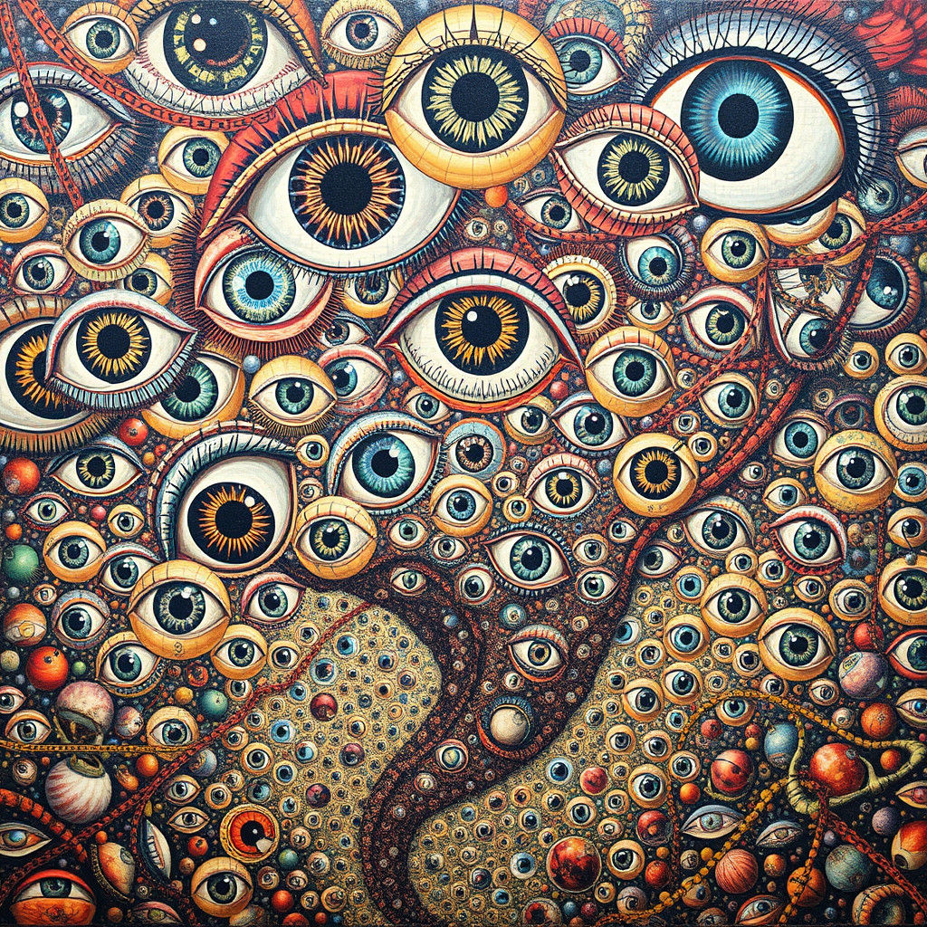 Surreal Eye Tornado Mosaic Artwork