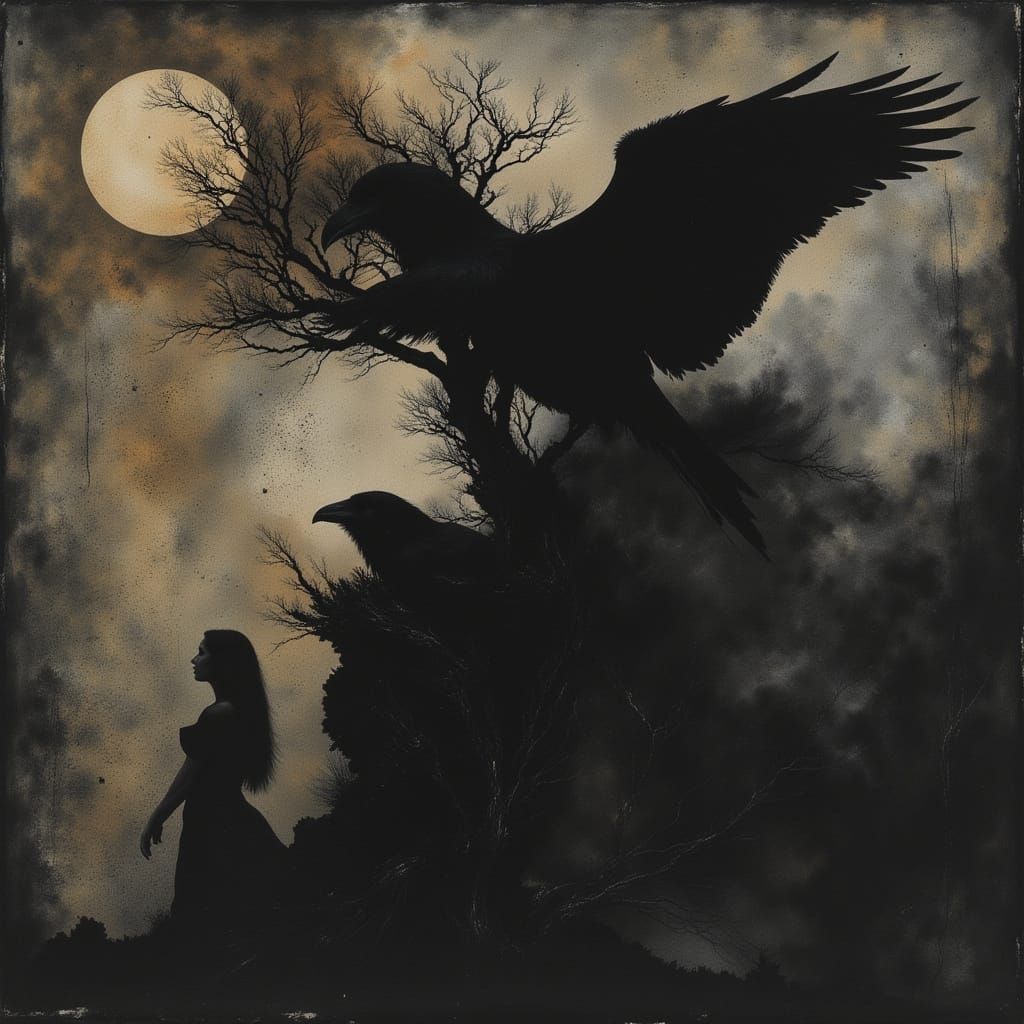 Multimedia Dark Side Art with Natural Elements