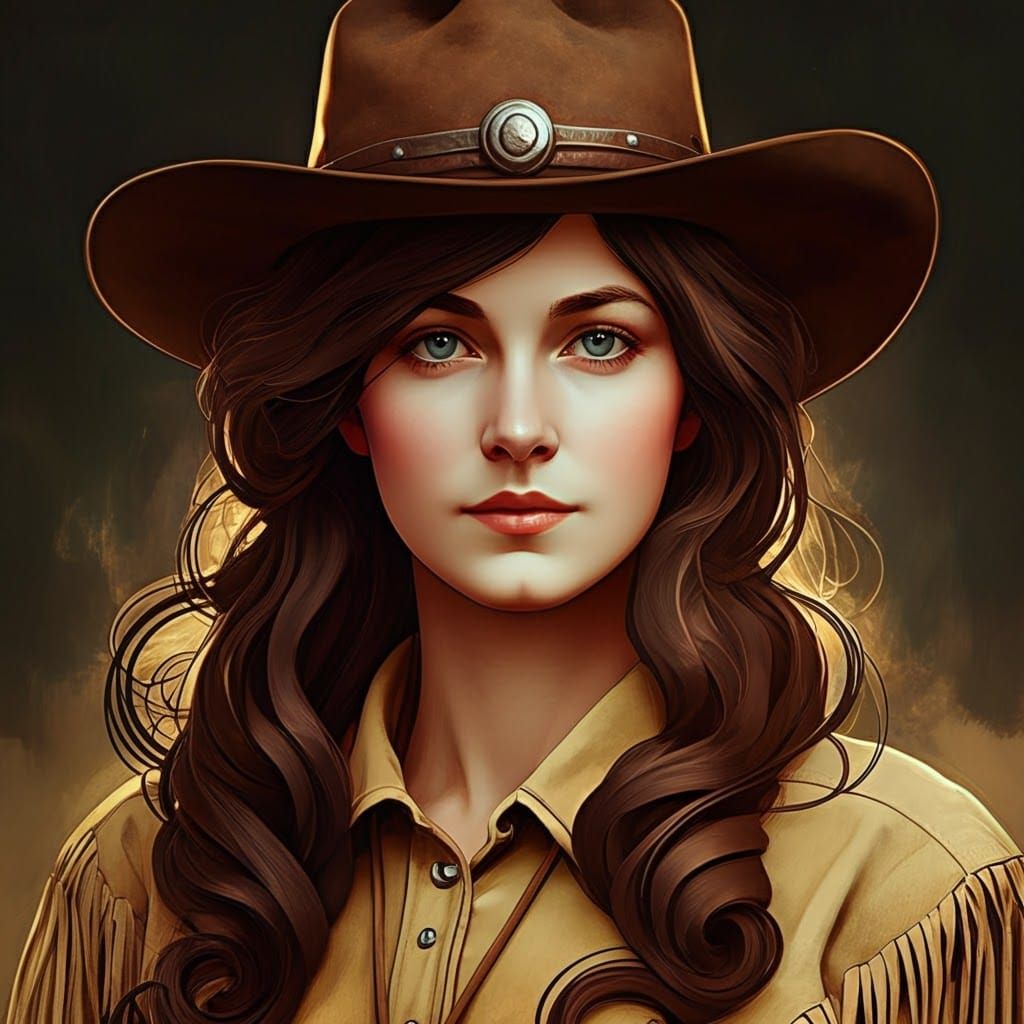 Impressionistic Portrait of Annie Oakley in Oil