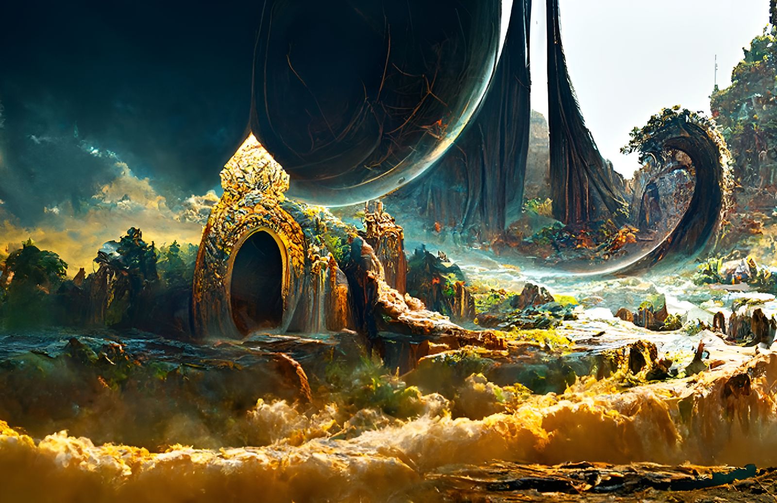 Stargate Portal to Another World in Mountains