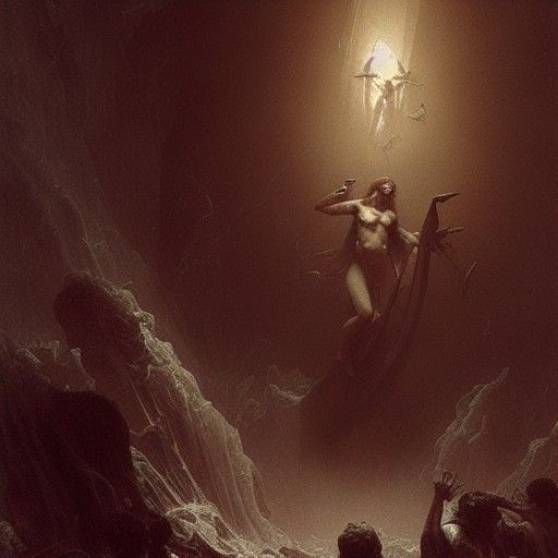 Horrific Greek Mythology Scene in Gothic Style