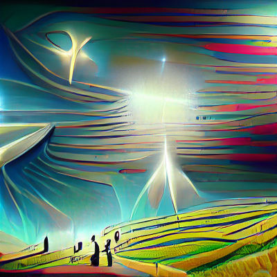 Surreal Celestial Field with Constellations