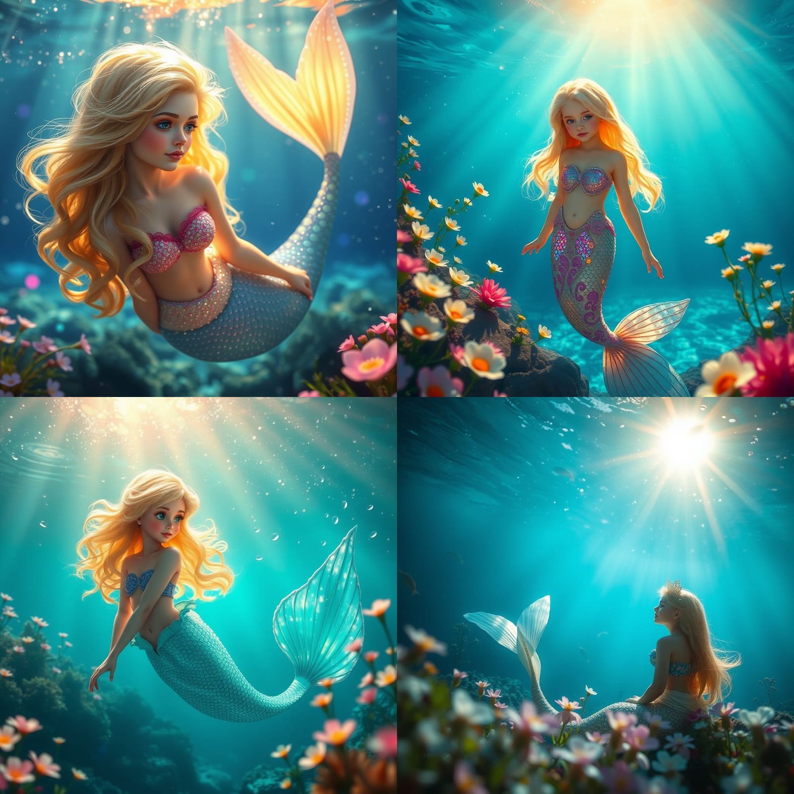 Radiant Mermaid in a Shimmering Underwater Paradise