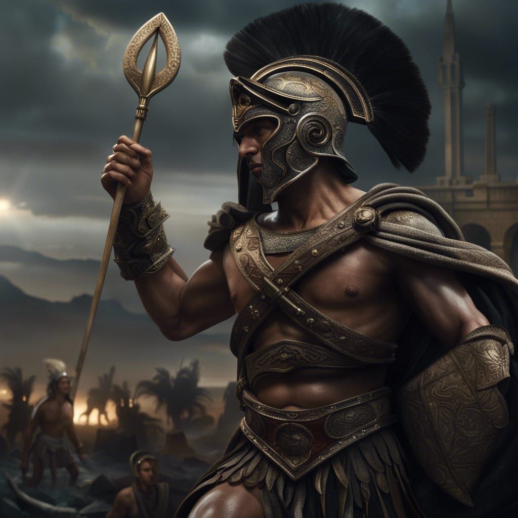 Strikingly Handsome Perseus in Epic Digital Painting