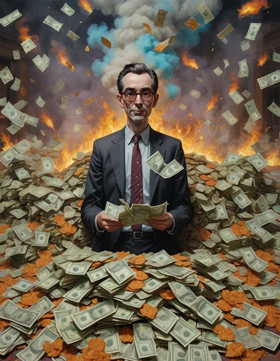 Accountant's Toxic Burden in Fantasy Comic Style