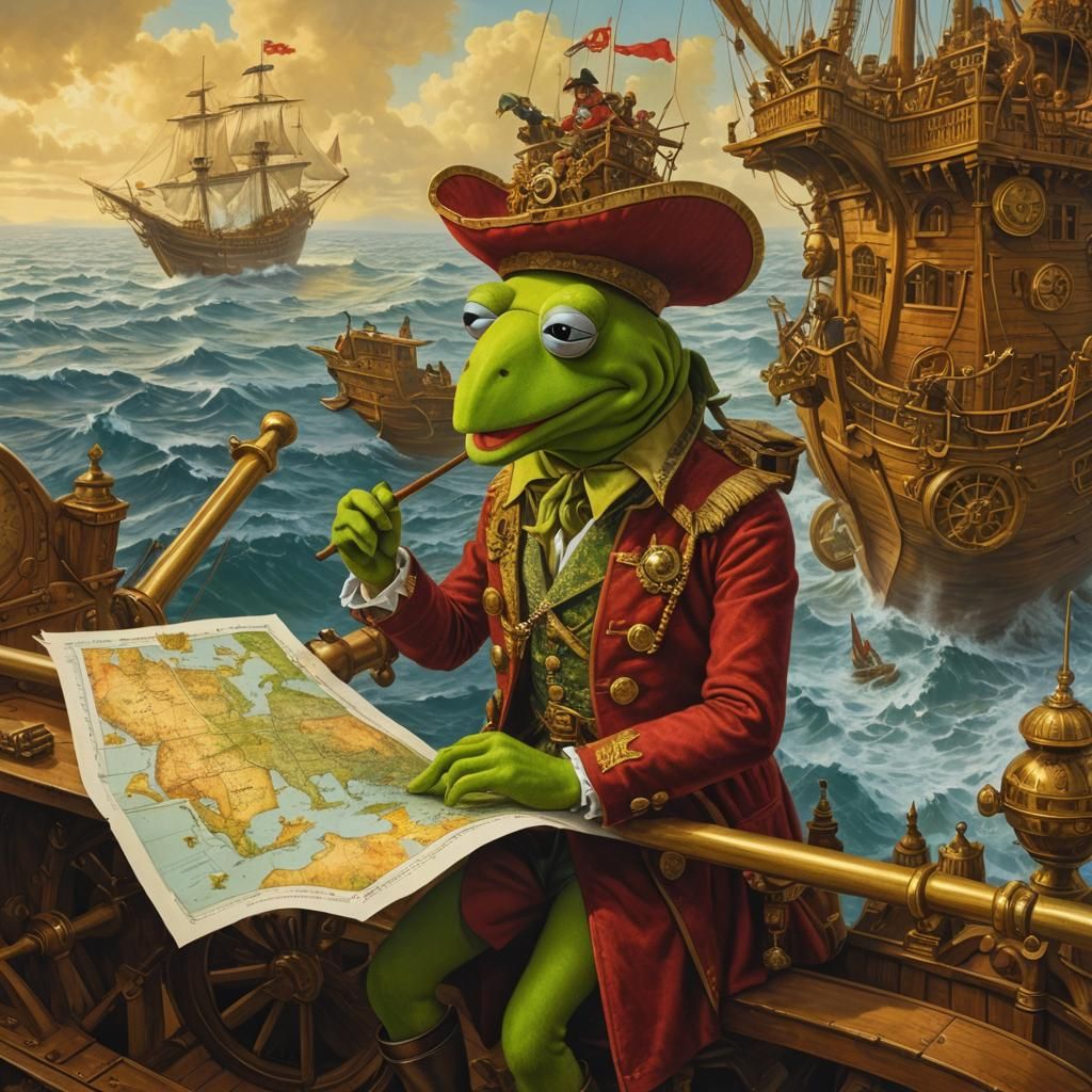 Kermit as Sir Francis Drake, Digital Art