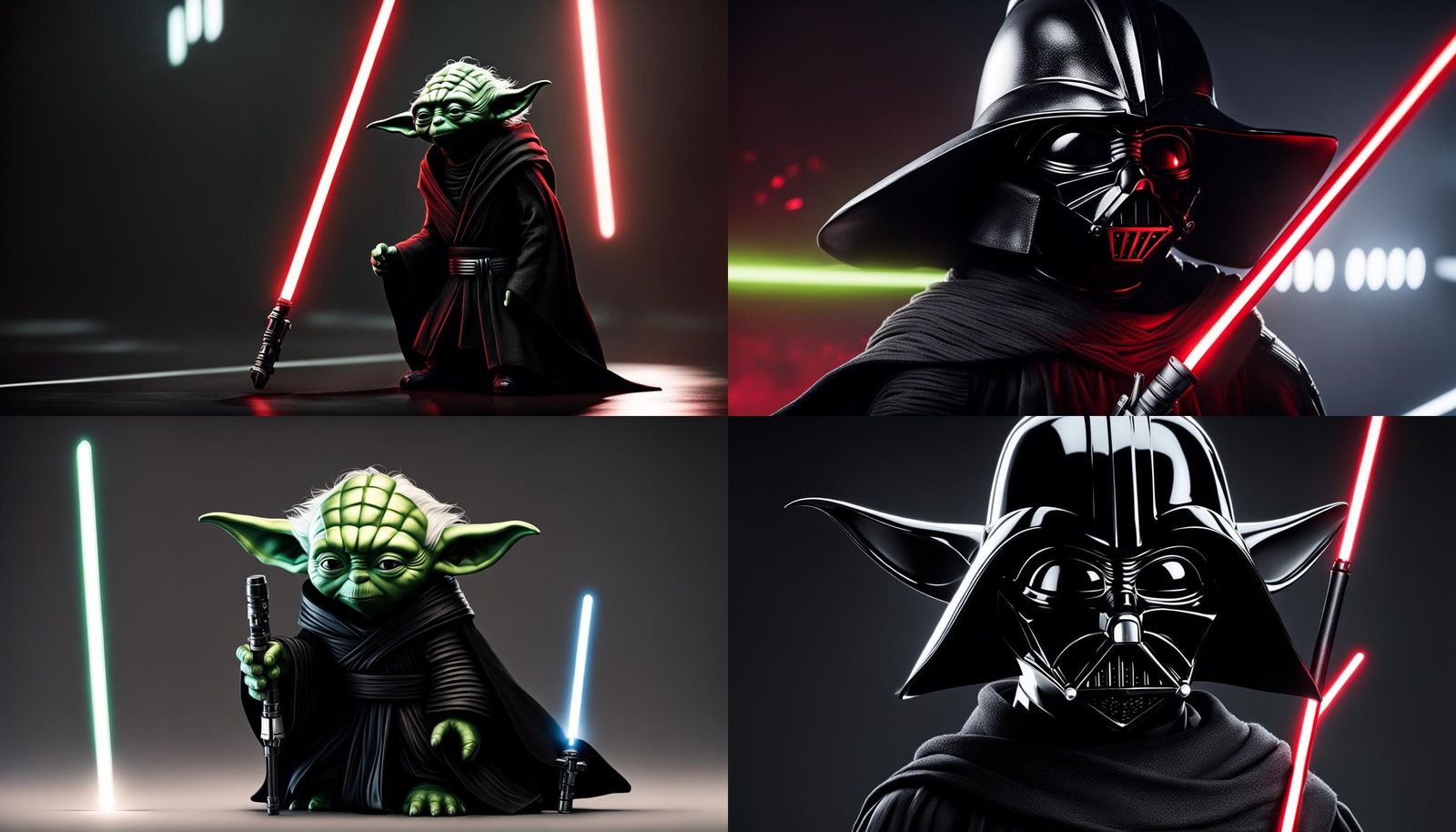 Yoda as Kylo Ren: Realistic Star Wars Portrait