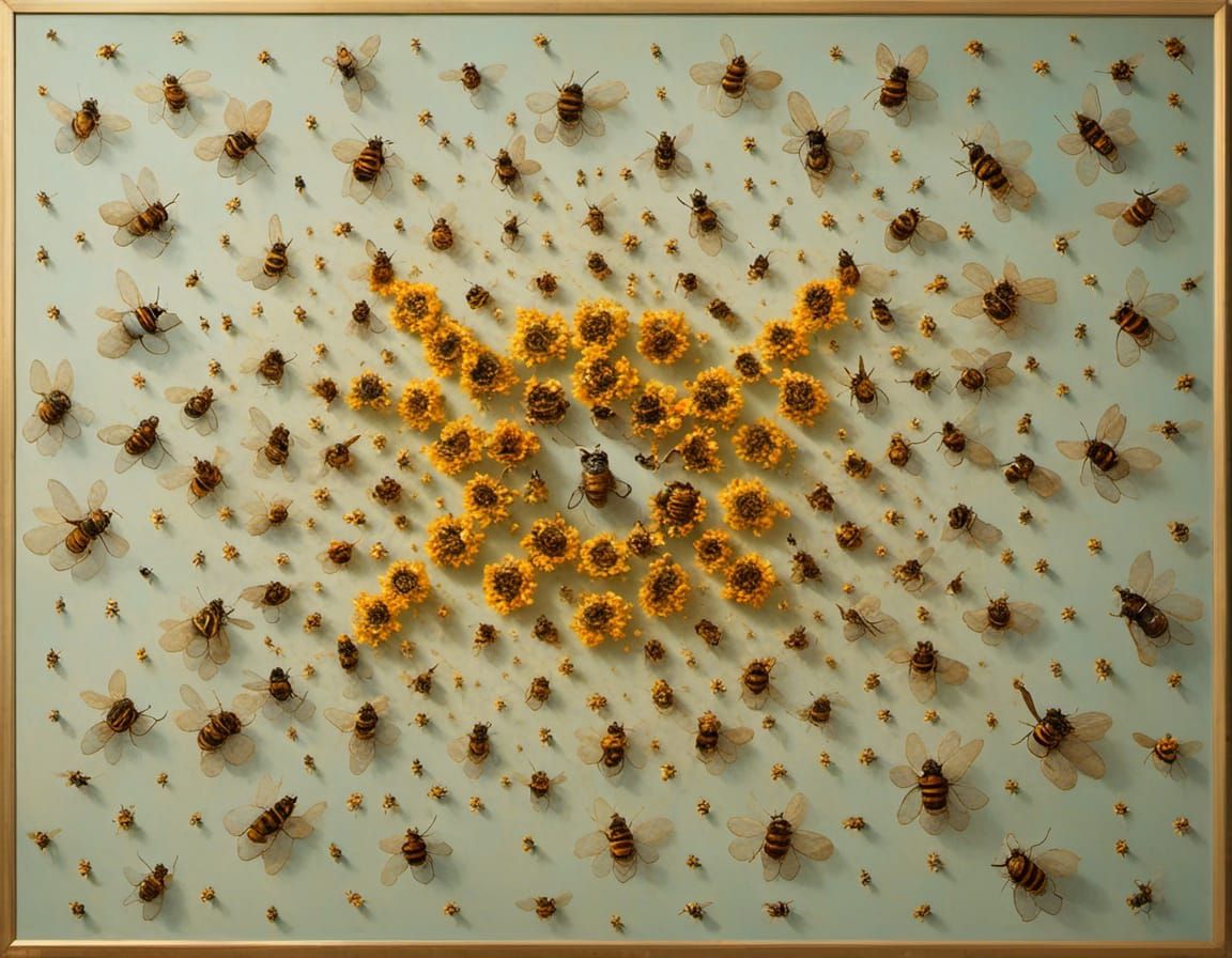Bees Form Flower: A Floral Swarm