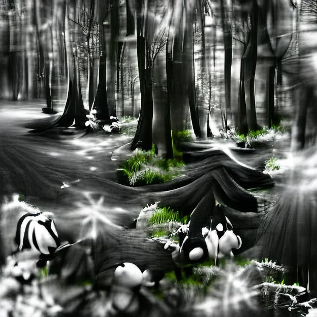 Enchanted Forest in Black and White