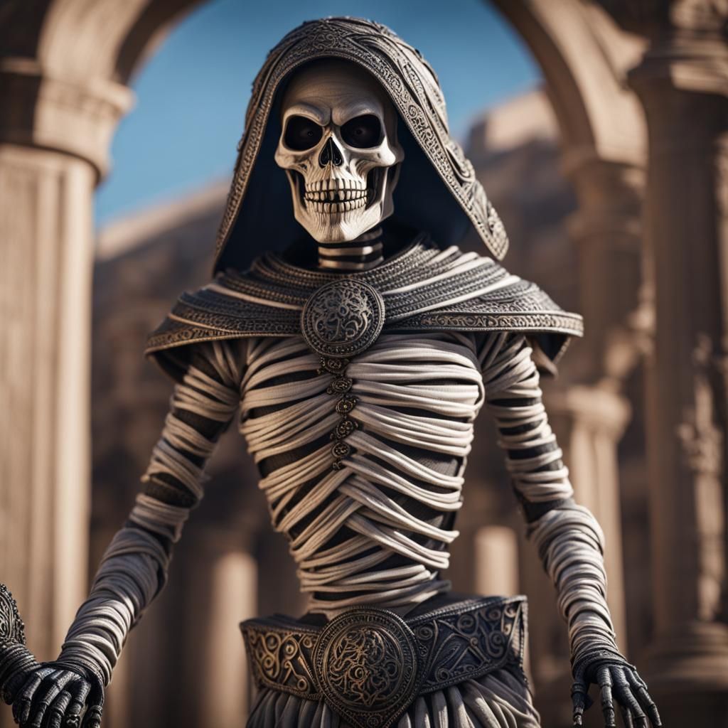 Scary Mummy in Jack Skellington Costume