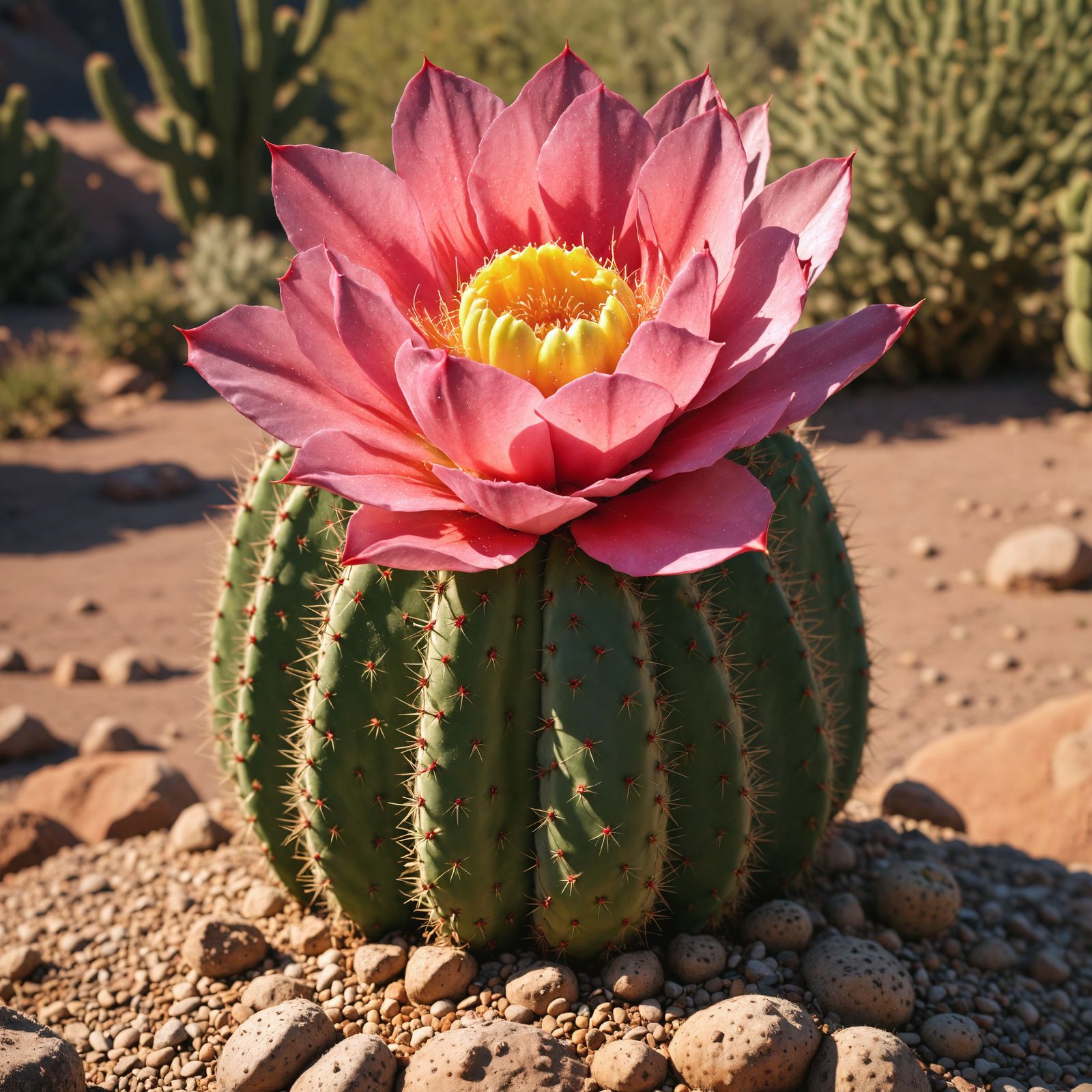 Hyperrealistic Flowing Cactus in HDR